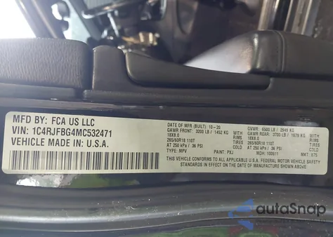 2021 Jeep Grand Cherokee Limited 4X4 z USA, uszkodzony, nr VIN 1C4RJFBG4MC532471